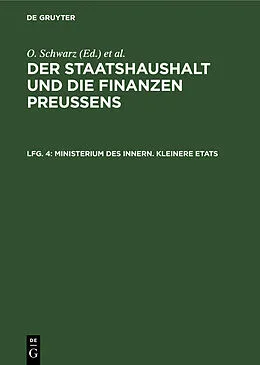 E-Book (pdf) Ministerium des Innern. Kleinere Etats von Otto Schwarz