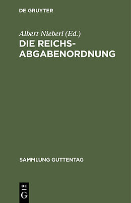 E-Book (pdf) Die Reichsabgabenordnung von 