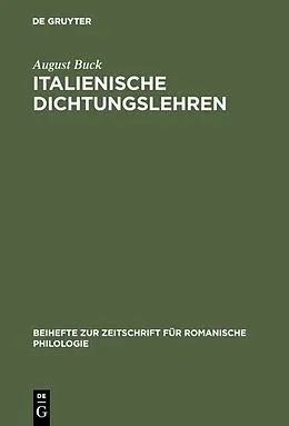 PDF Italienische Dichtungslehren von August Buck
