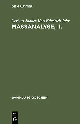 E-Book (pdf) Maßanalyse, II. von Gerhart Jander, Karl Friedrich Jahr