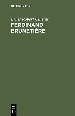 E-Book (pdf) Ferdinand Brunetière von Ernst Robert Curtius