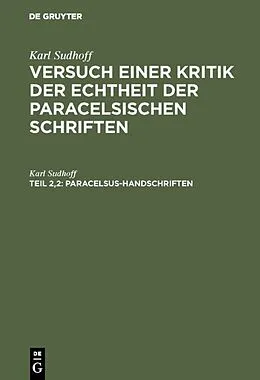 PDF Paracelsus-Handschriften von Karl Sudhoff