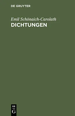 E-Book (pdf) Dichtungen von Emil Schönaich-Carolath