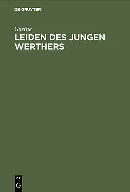 PDF Leiden des jungen Werthers von Goethe