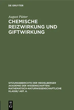 E-Book (pdf) Chemische Reizwirkung und Giftwirkung von August Pütter