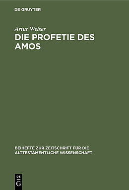 E-Book (pdf) Die Profetie des Amos von Artur Weiser