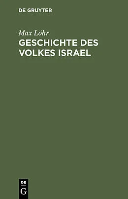 E-Book (pdf) Geschichte des Volkes Israel von Max Löhr
