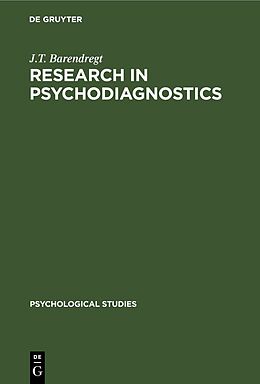 Livre Relié Research in Psychodiagnostics de J. T. Barendregt