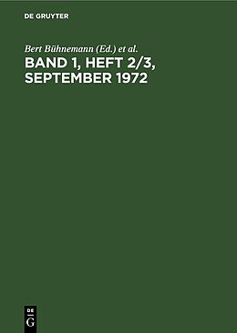 Fester Einband Band 1, Heft 2/3, September 1972 von 