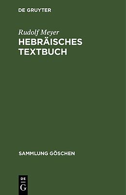 Fester Einband Hebräisches Textbuch von Rudolf Meyer