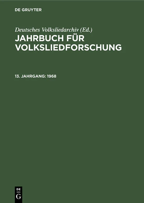 Jahrbuch für Volksliedforschung / 1968