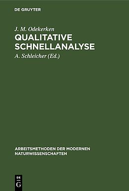 Fester Einband Qualitative Schnellanalyse von G. Charlot, D. Bezier, R. Gauguin