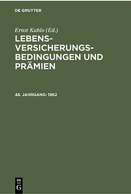 E-Book (pdf) Lebens-Versicherungsbedingungen und Prämien / 1962 von 