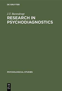 eBook (pdf) Research in Psychodiagnostics de J. T. Barendregt