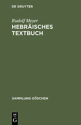 E-Book (pdf) Hebräisches Textbuch von Rudolf Meyer