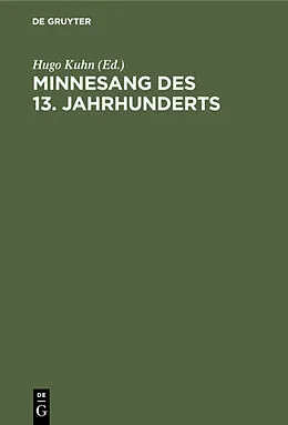 E-Book (pdf) Minnesang des 13. Jahrhunderts von 
