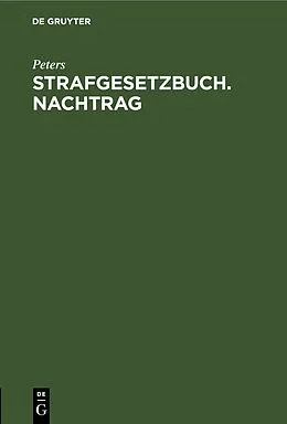 E-Book (pdf) Strafgesetzbuch. Nachtrag von Peters