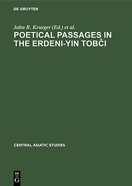 eBook (pdf) Poetical Passages in the Erdeni-Yin Tobci de John R. Krueger