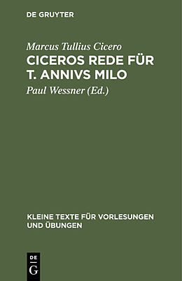 E-Book (pdf) Ciceros Rede für T. Annivs Milo von Marcus Tullius Cicero