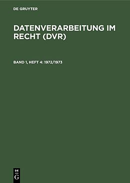 E-Book (pdf) Datenverarbeitung im Recht (DVR) / 1972/1973 von 