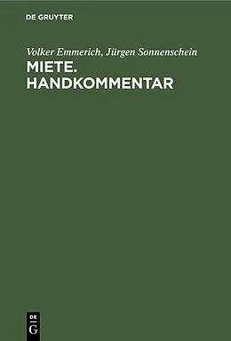 E-Book (pdf) Miete. Handkommentar von Volker Emmerich, Jürgen Sonnenschein