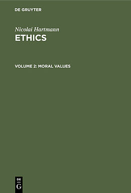 Livre Relié Moral Values de Nicolai Hartmann