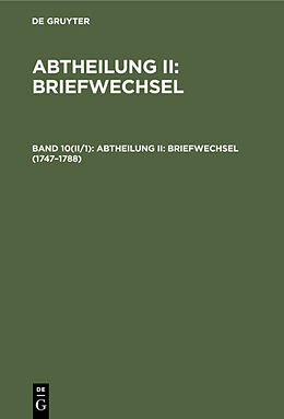 Fester Einband Abtheilung II: Briefwechsel / 17471788 von 