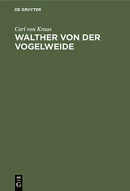E-Book (pdf) Walther von der Vogelweide von Carl von Kraus