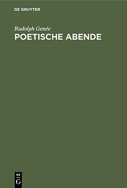 PDF Poetische Abende von Rudolph Genée