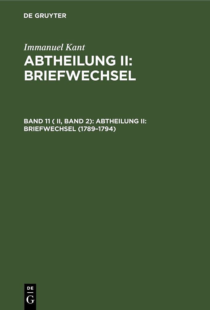 Abtheilung II: Briefwechsel / 17891794