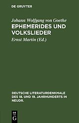 E-Book (pdf) Ephemerides und Volkslieder von Johann Wolfgang von Goethe