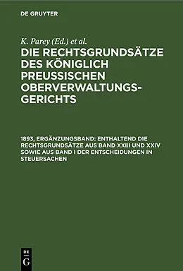 E-Book (pdf) Enthaltend die Rechtsgrundsätze aus Band XXIII und XXIV sowie aus Band I der Entscheidungen in Steuersachen von K. Parrey