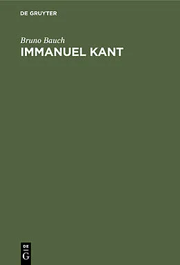 E-Book (pdf) Immanuel Kant von Bruno Bauch