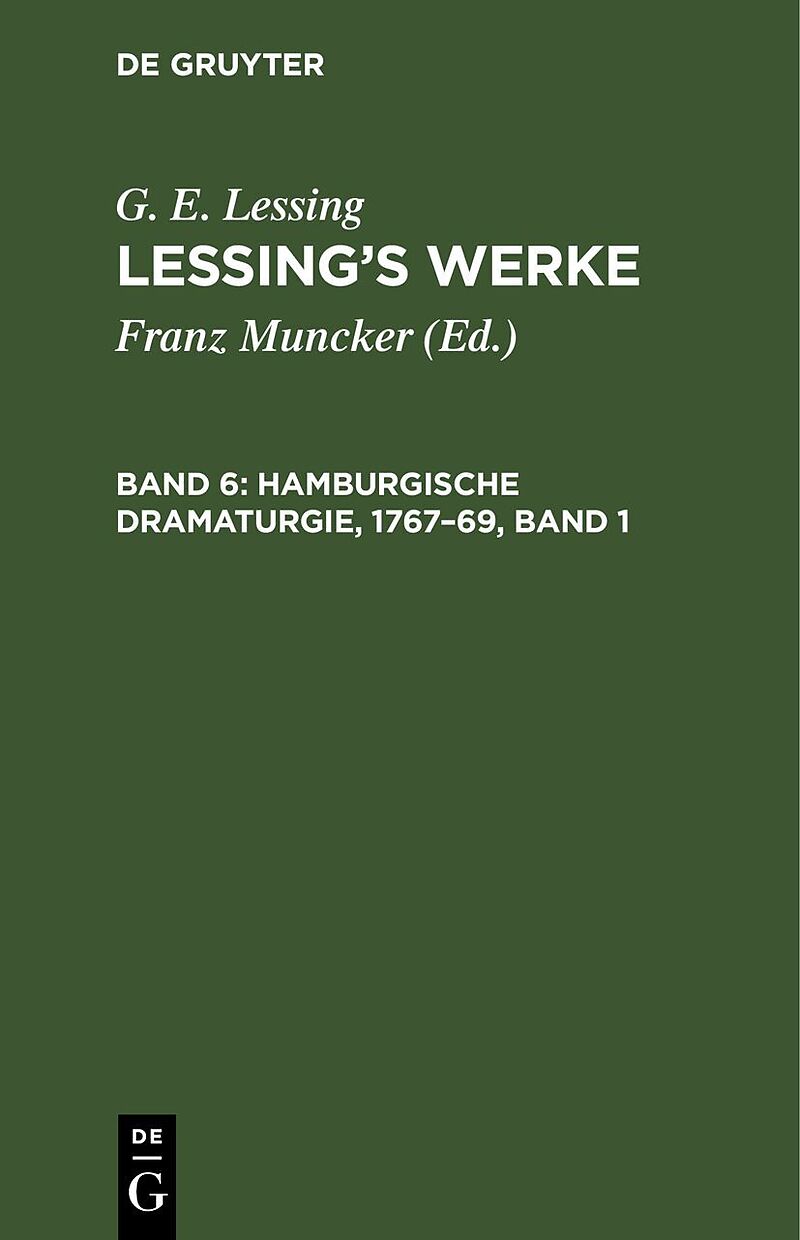 Hamburgische Dramaturgie, 176769, Band 1