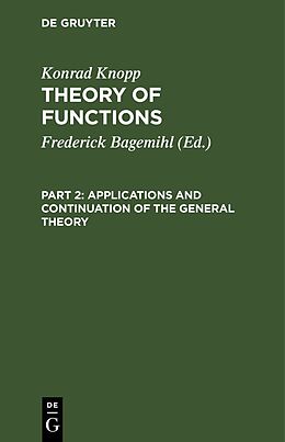 Livre Relié Applications and Continuation of the General Theory de Konrad Knopp