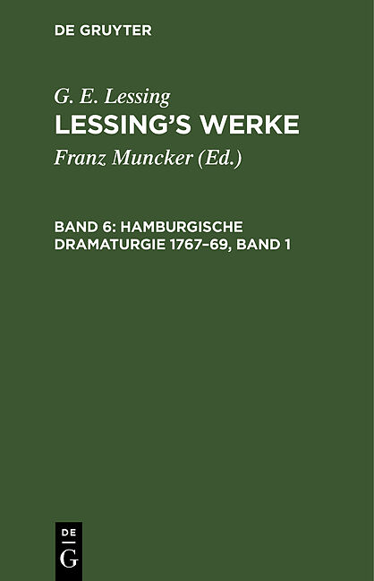 Hamburgische Dramaturgie 176769, Band 1