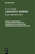 E-Book (pdf) Zerstreute Anmerkungen über das Ephigramm und einige der vornehmsten Epigrammatisten von G. E. Lessing