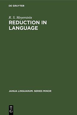 Livre Relié Reduction in Language de R. S. Meyerstein