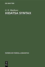 eBook (pdf) Hidatsa Syntax de G. H. Matthews