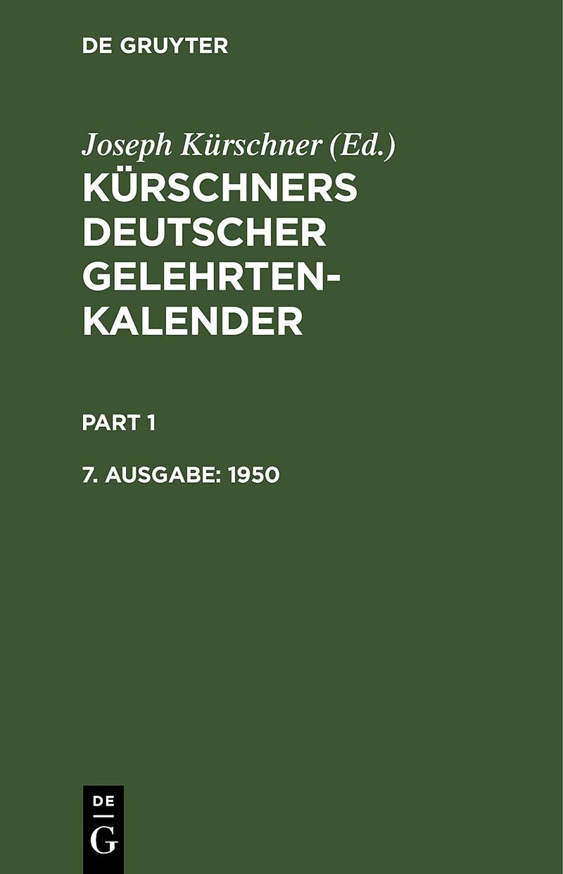 Kürschners Deutscher Gelehrten-Kalender / 1950