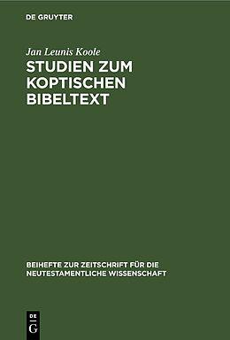 E-Book (pdf) Studien zum koptischen Bibeltext von Jan Leunis Koole