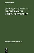 E-Book (pdf) Nachtrag zu Krieg, Mietrecht von Otto Krieg, Georg Bandmann