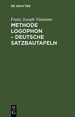E-Book (pdf) Methode Logophon  Deutsche Satzbautafeln von Franz Joseph Niemann