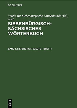 Fester Einband Siebenbürgisch-Sächsisches Wörterbuch / (Beute  Brett) von 