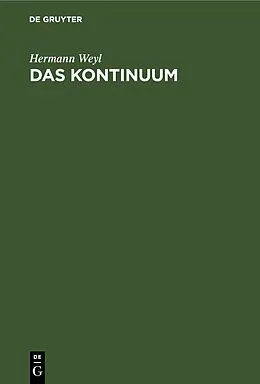 E-Book (pdf) Das Kontinuum von Hermann Weyl