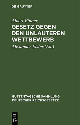 E-Book (pdf) Gesetz gegen den unlauteren Wettbewerb von Albert Pinner