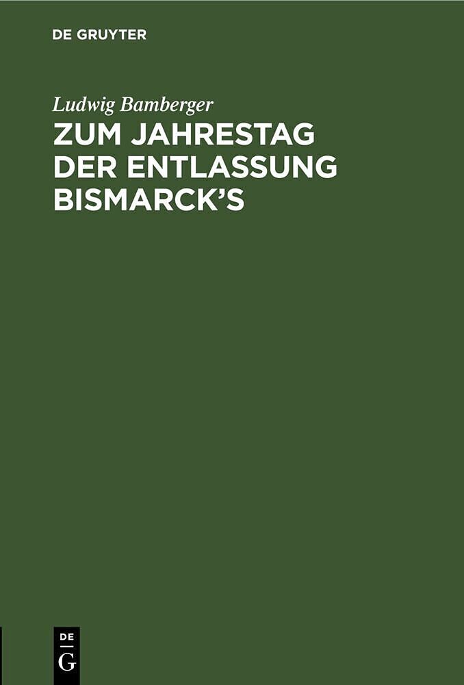 Zum Jahrestag der Entlassung Bismarck's