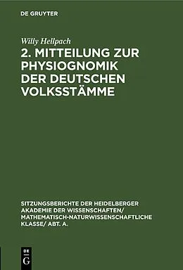 E-Book (pdf) 2. Mitteilung zur Physiognomik der deutschen Volksstämme von Willy Hellpach
