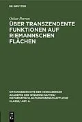 E-Book (pdf) Über transzendente Funktionen auf Riemannschen Flächen von Oskar Perron