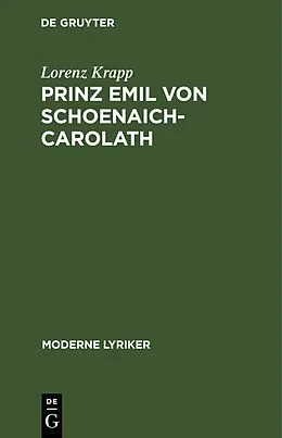 E-Book (pdf) Prinz Emil von Schoenaich-Carolath von Lorenz Krapp